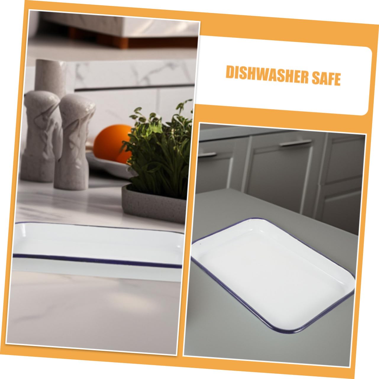 Bandejas Rectangulares Esmaltadas 20x30 Cm y 24x34 Cm Sartenes Para Horno Antiadherentes Duraderas Aptas Lavavajillas Para Hornear Asar Cocina Hogar 2 Piezas