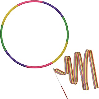 Hula Fitness Hoop para Niños, 8 Secciones Plástico Aro Desmontable y Cinta de Gimnasia, Hoop Fitness para Gimnasia, Baile, Adelgazar, Deportes, Yoga para Niños y Niñas