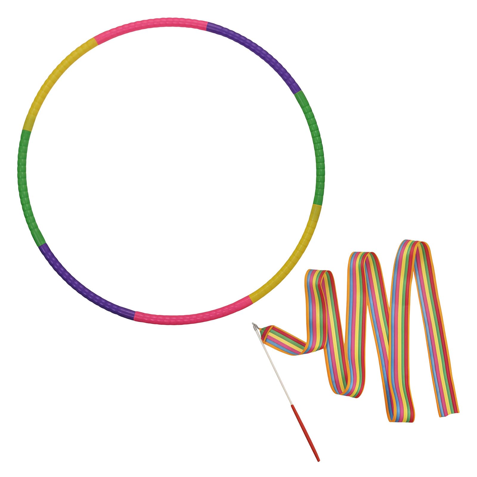 Hula Fitness Hoop Dotato di nastro da ginnastica - Plastica Staccabile, Divertimento e Fitness, Perfetto per Danza, Palestra e Attività Fitness