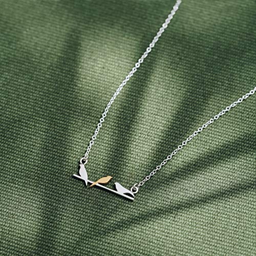 Boma Jewelry Sterling Silver Birds On A Wire 14 KT. Gold Vermeil Necklace, 18 Inches - Image 4