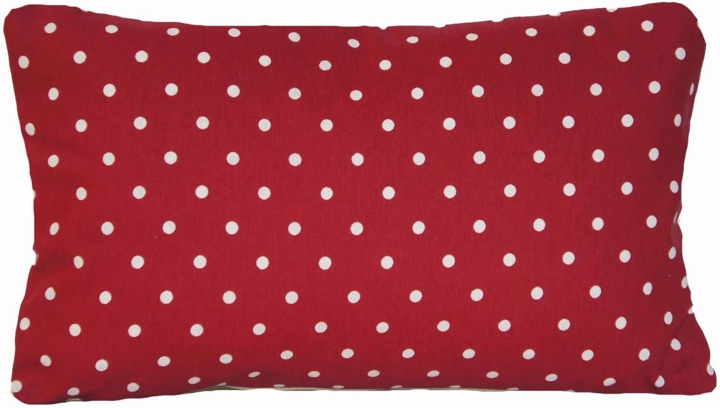Vintage look Polka Dot Red Pillow Throw Case Shabby Chic Cushion Cover 16" x 10"