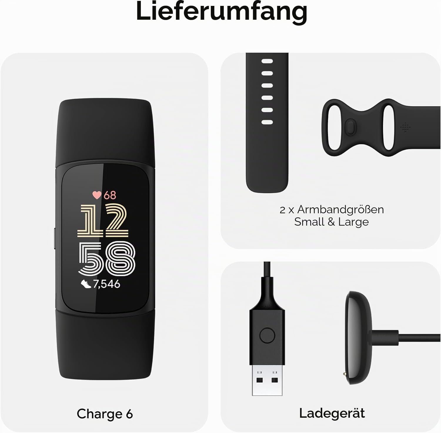 Fitbit Google Charge 6 Activity Tracker mit 6 Monaten Premium-Mitgliedschaft inklusive, 7 Tage Akkulaufzeit und Google Wallet und Google Maps