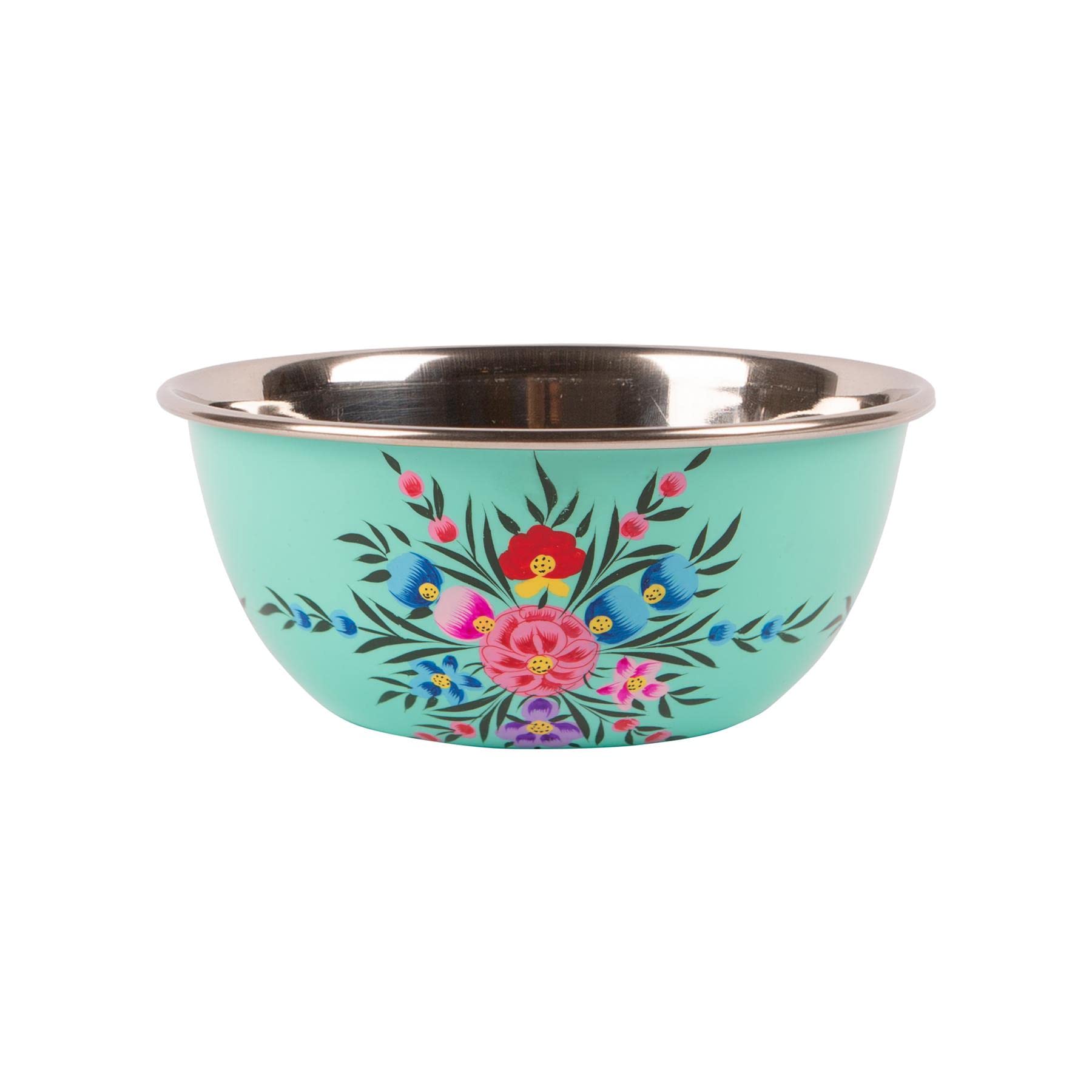 1x Mint Pansy 18.5cm Stainless Steel Camping Bowl - Reusable Picnic Party Pasta Food Dinner Serving Dinnerware Crockery Dishes - By BillyCan