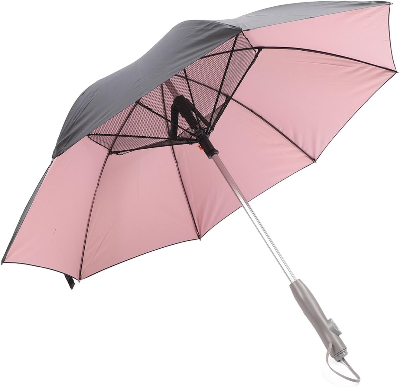 gernie Umbrella with Fan and Mist Spray, UV Sun Umbrella, UPF 50+ to Block 99.99% UVA and UVB Rays, 8 Sturdy Ribs Rechargeable Travel Umbrella Fan for Heatstroke, Hot Days