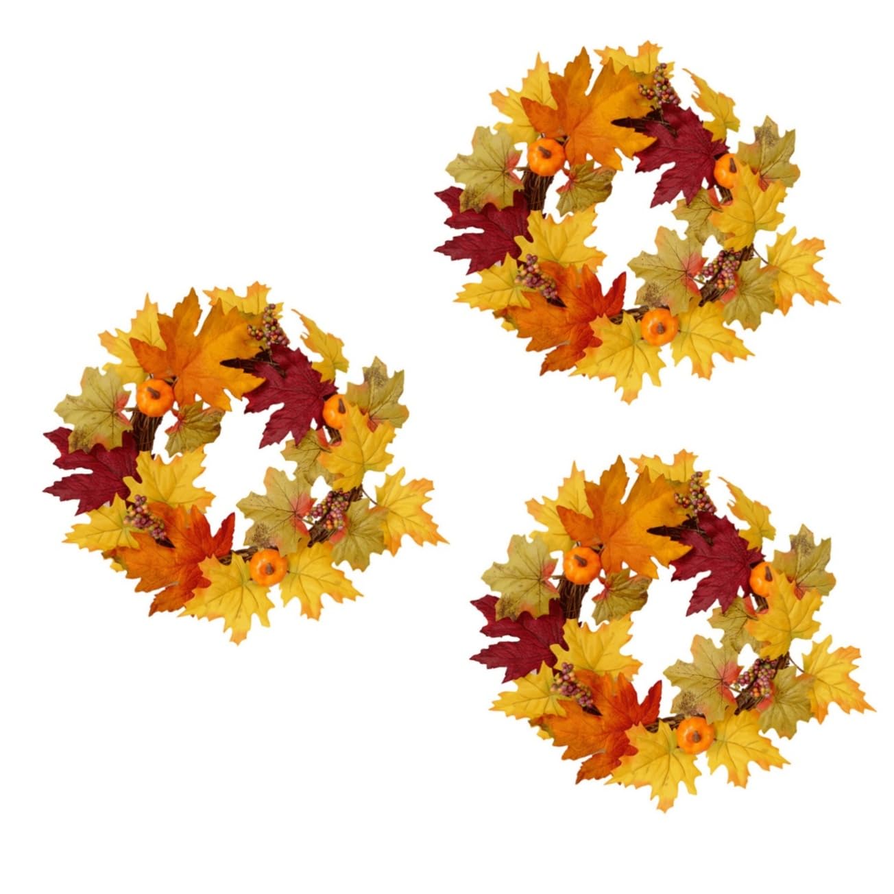 Toyvian 3pièces Guirlande De Décoration Halloween avec Citrouilles Et Érable Idéale pour Fêtes Décorations De Maison Orange