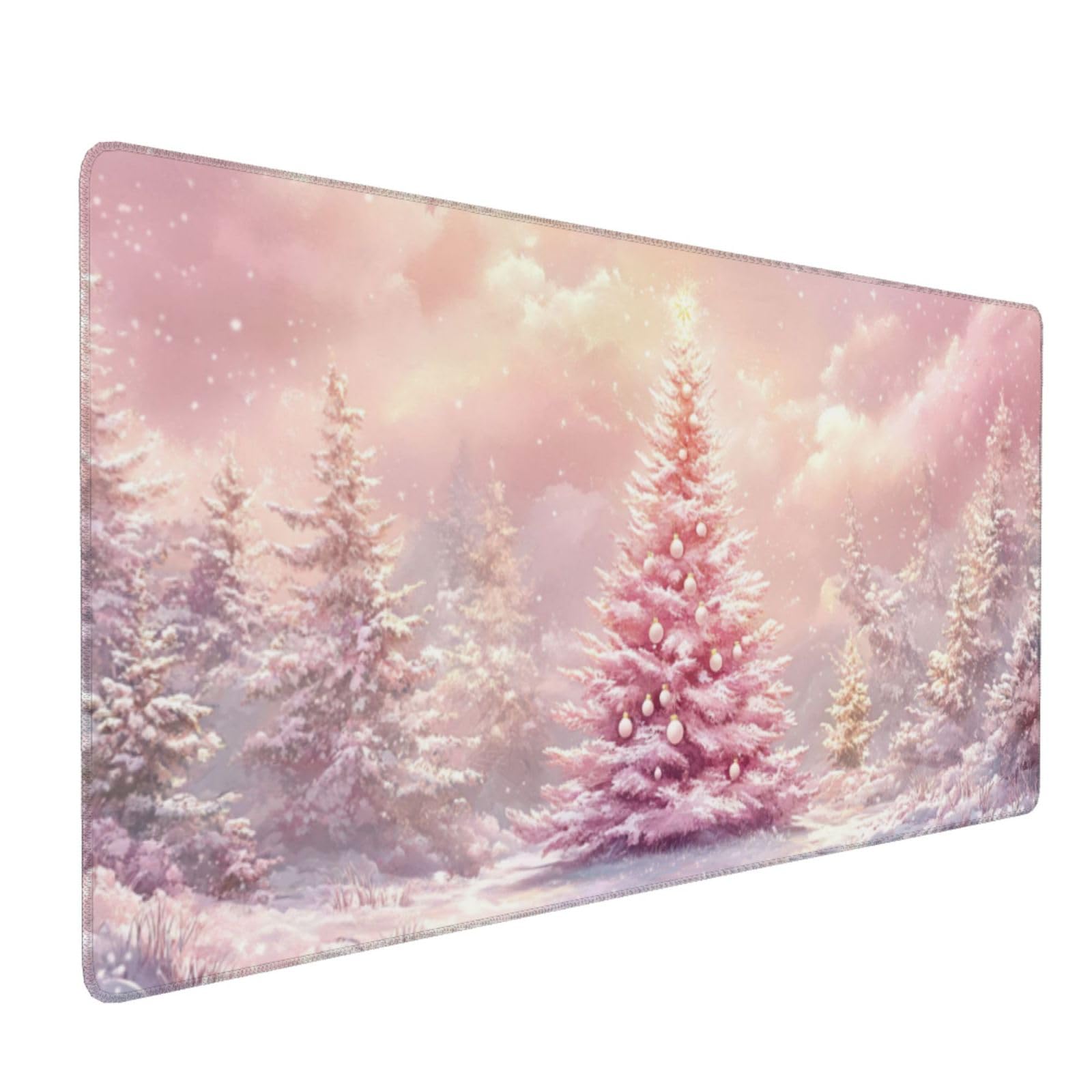 Rosa Tappetino Gaming 800x300x3mm XXL Grande Tappetino ScrivaniaAlbero di Natale, Bordi Cuciti Tappetino per Mouse ad Tracciamento di Precisione Migliora precisione e velocità, Accessori Ufficio-z290