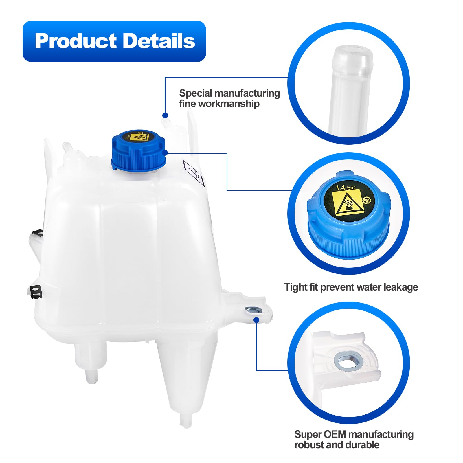 Coolant Reservoir Tank For 2014-2021 Dodge Ram ProMaster 1500 2500 3500 - Replace #52014880AA