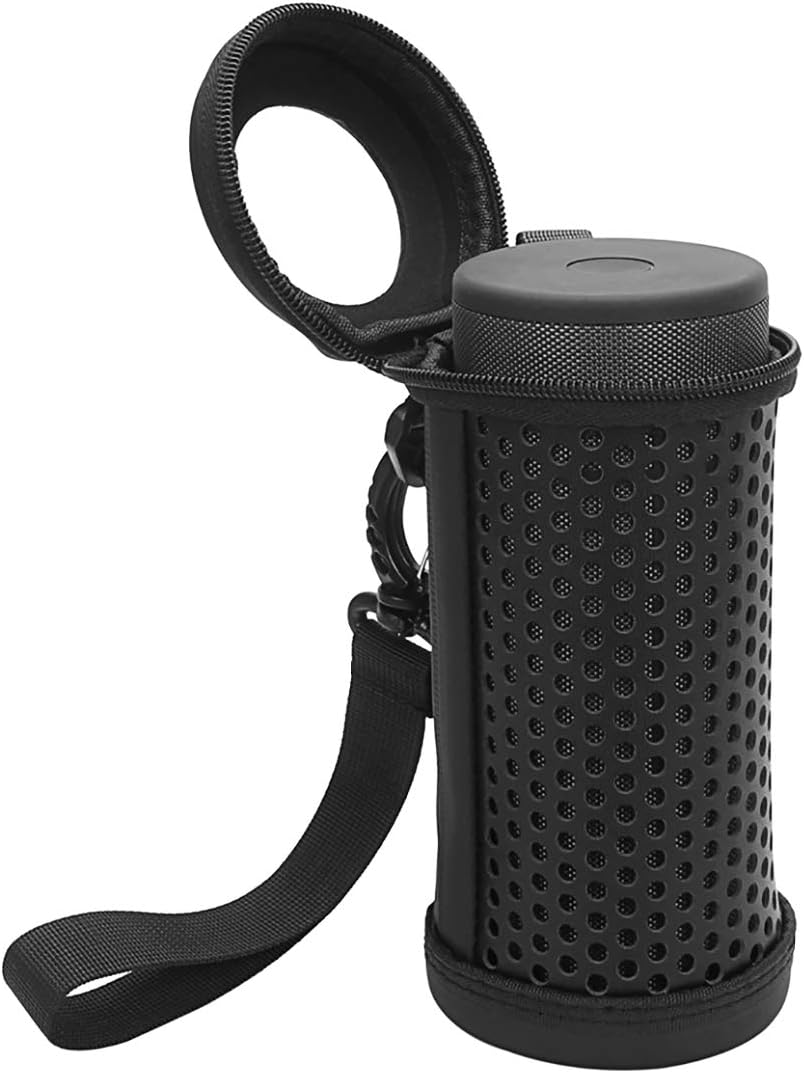 Geekria Pendant Speaker Case Cover, Compatible with JBL FLIP 5 Case, Protective Waterproof Soft Skin, Replacement Bluetooth Speakers Travel Carrying Case with Keychain Hook (Black) - Image 2