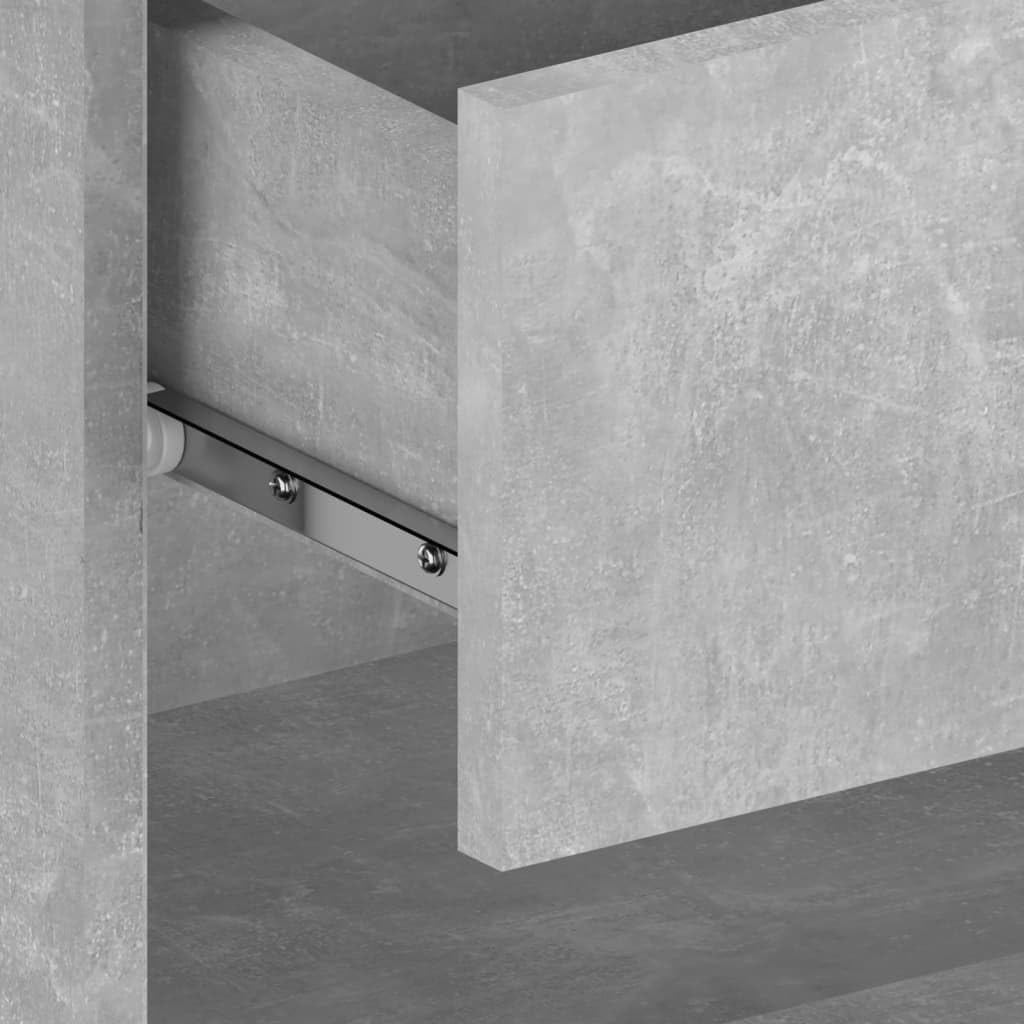 Comodino a Muro Grigio Cemento Tavolino Notte Supporto Salvaspazio Mobile Camera Soggiorno Organizer Ripiano Appoggio Con Contenitore Elegante