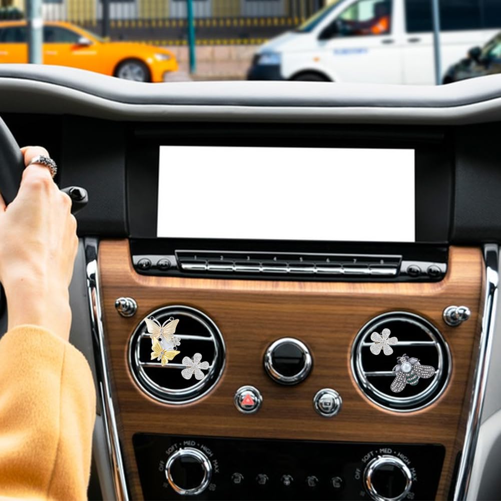 2 pezzi/set deodorante per auto a forma di ape, clip per bocchette di ventilazione a forma di fiore, adorabili clip per bocchette di ventilazione per auto, clip per bocchette di ventilazione per