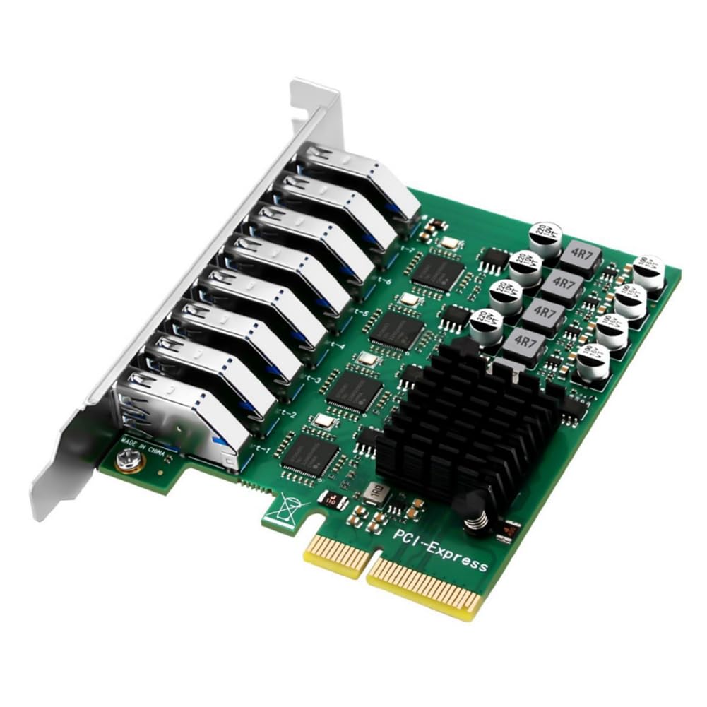 Carte D'Extension PCI Express USB 3.0 8 Ports PCI-E X4 USB 3.0 Carte Adaptateur USB3.0 6 Gbit/S Contrôleur pour PC de Bureau