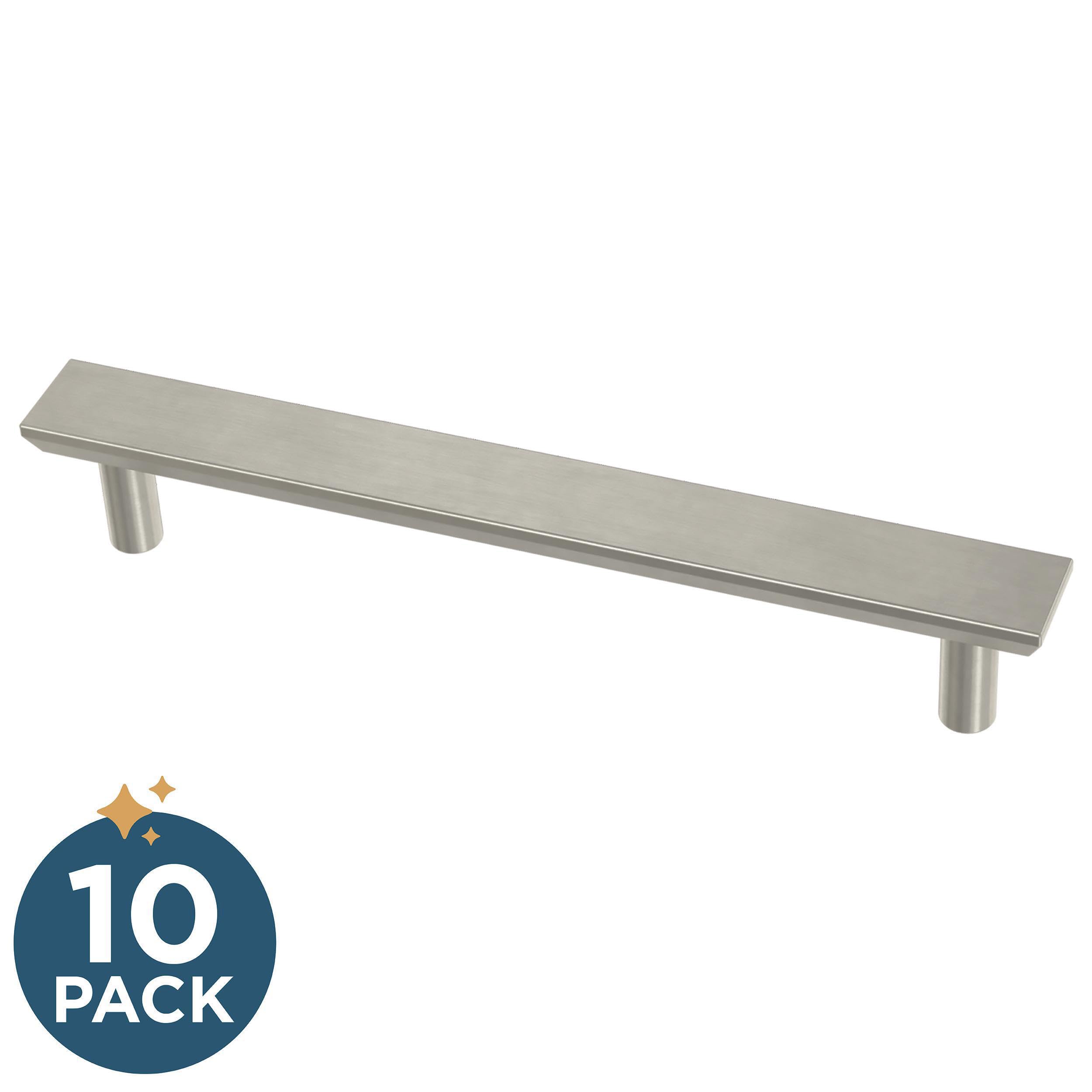 Franklin Brass Simple Chamfered (10-Pack) Cabinet Handles 5-1/16' Hole Center Brushed Nickel Kitchen Drawer Pulls Dresser - Image 2