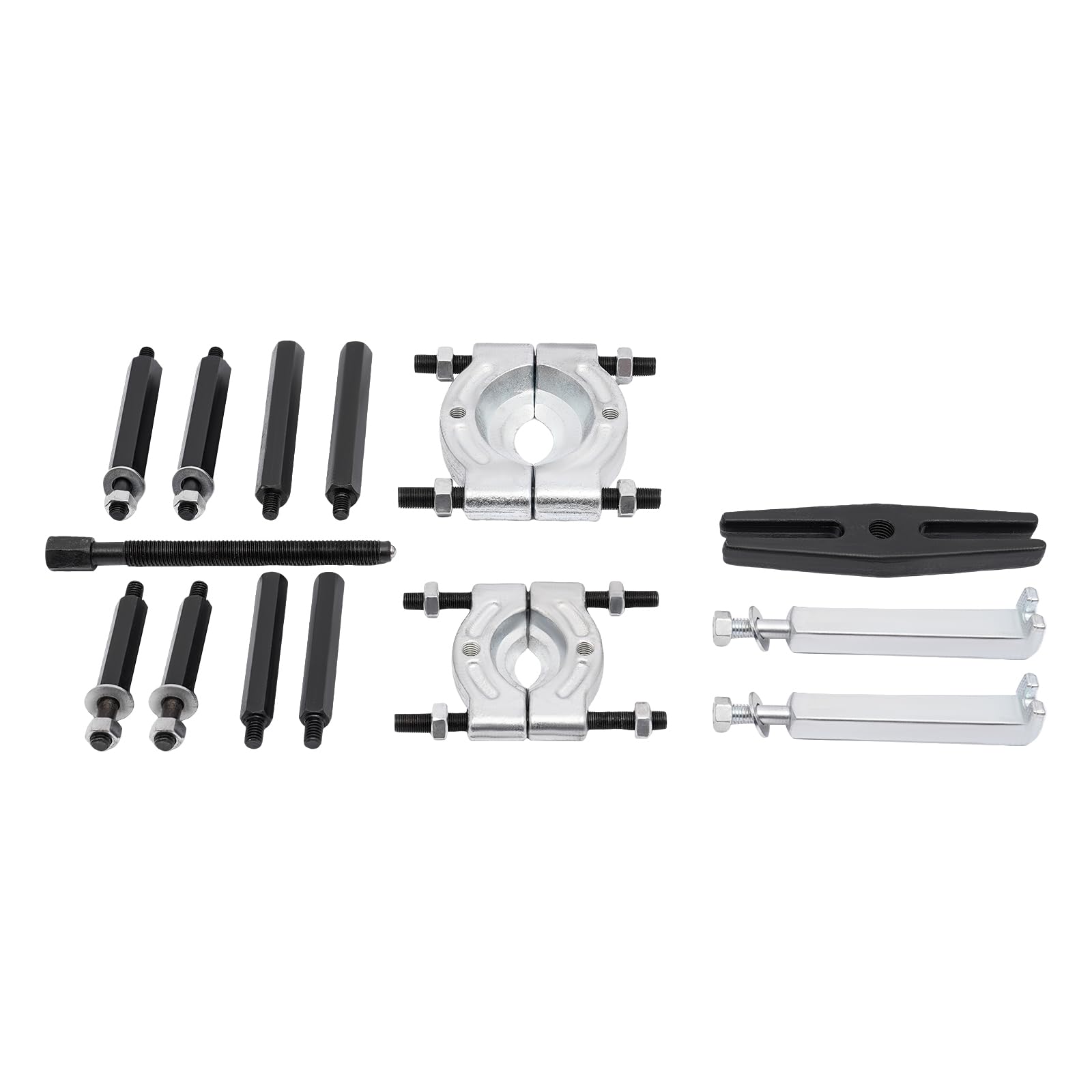 Zoomtools Gereedschapsset voor lagertrekkers, 14 stuks, lagertrekker, set met scheidingsmessen voor kogellagers, lagertrekker, polwieltrekker, scheidingsinrichting 30-70 mm, wielnaafas-trekkerset
