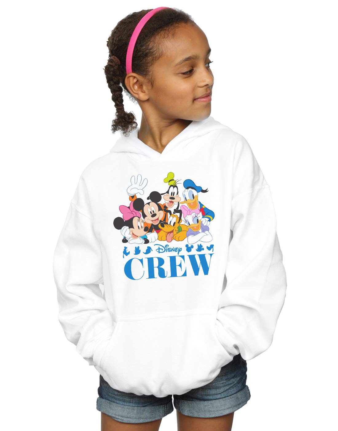 Disney Girls Mickey Mouse Disney Friends Hoodie White 12-13 Years