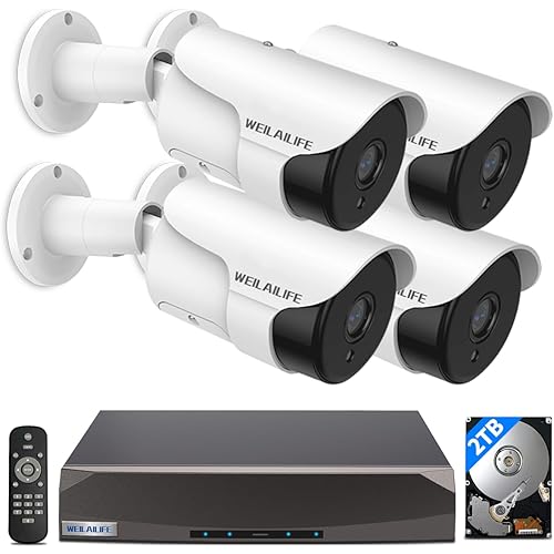 【90ft Super Night Vision】 Wired Security Camera System, Home Video Security Cameras Systems, POE DVR Surveillance Kits