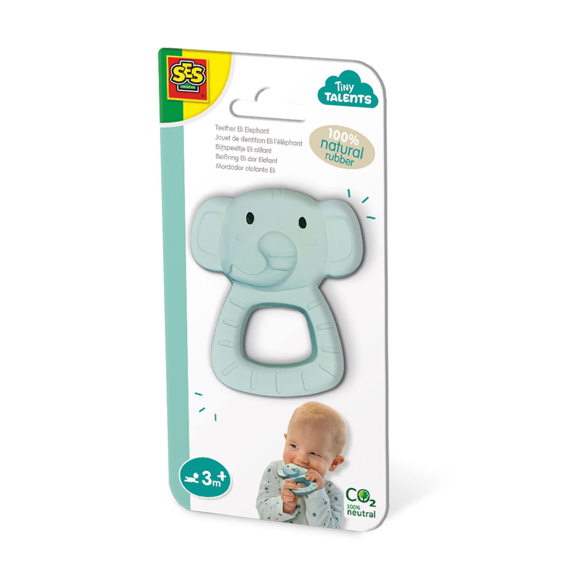 Teether Eli Elephant - 100% Natural Rubber