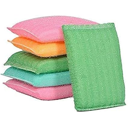 ABCD Colorful Clean Non-Scratching Sponge Scrubber, Microfiber Sponge for Kitchen, Heavy Duty Multi-Purpose Cleaning Dishes Pots Countertop [Pack of 3] Bhurma Collection