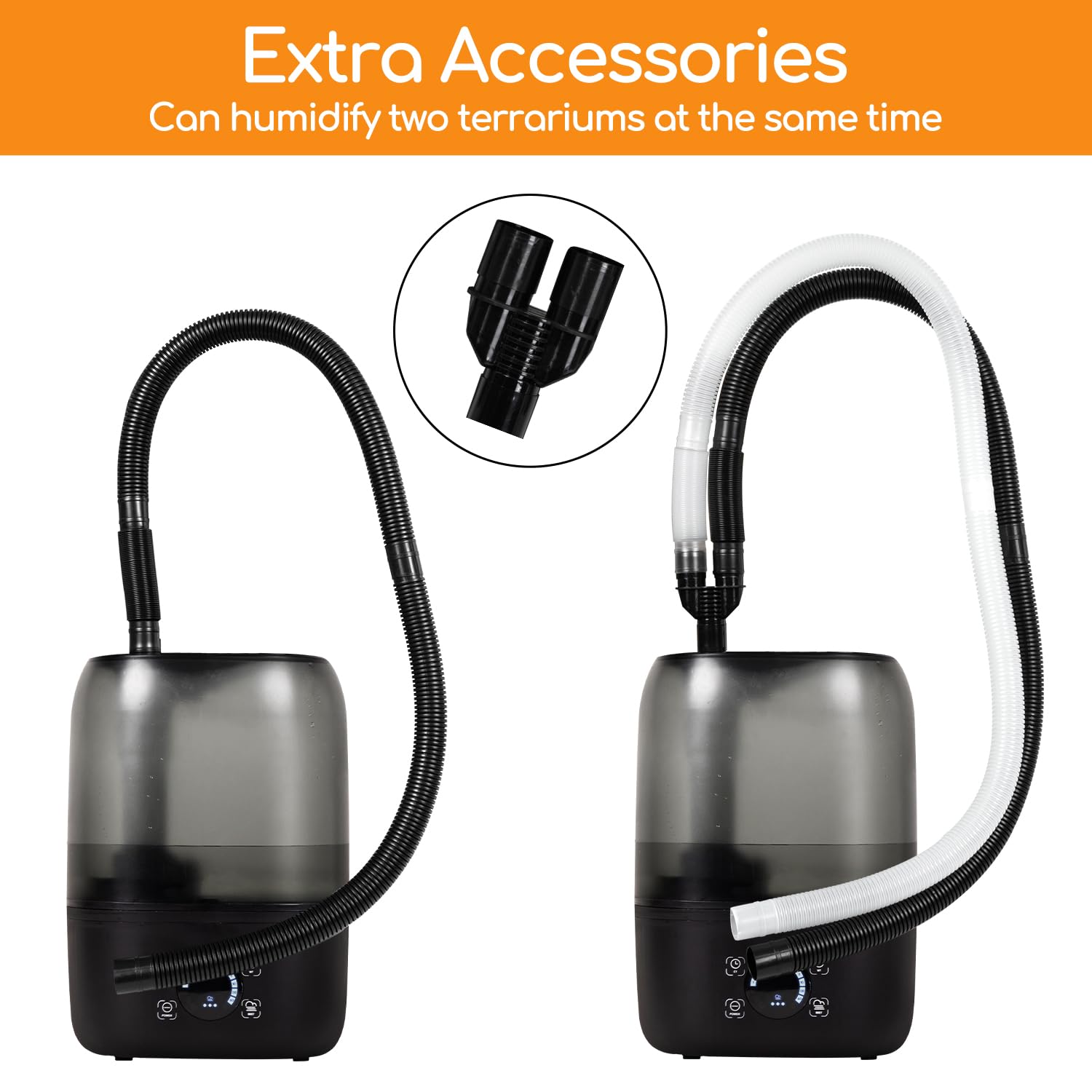 Umidificatore digitale per rettili, nebulizzatore per rettili da 4 l, con doppio tubo di estensione, sistema di nebulizzazione automatica per rettili