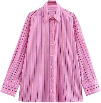★LOW CLASSIC★ Lc STRIPED BASIC TSHIRTPURPLE Women's Long Sleeved Striped Shirt Casual Loose Top