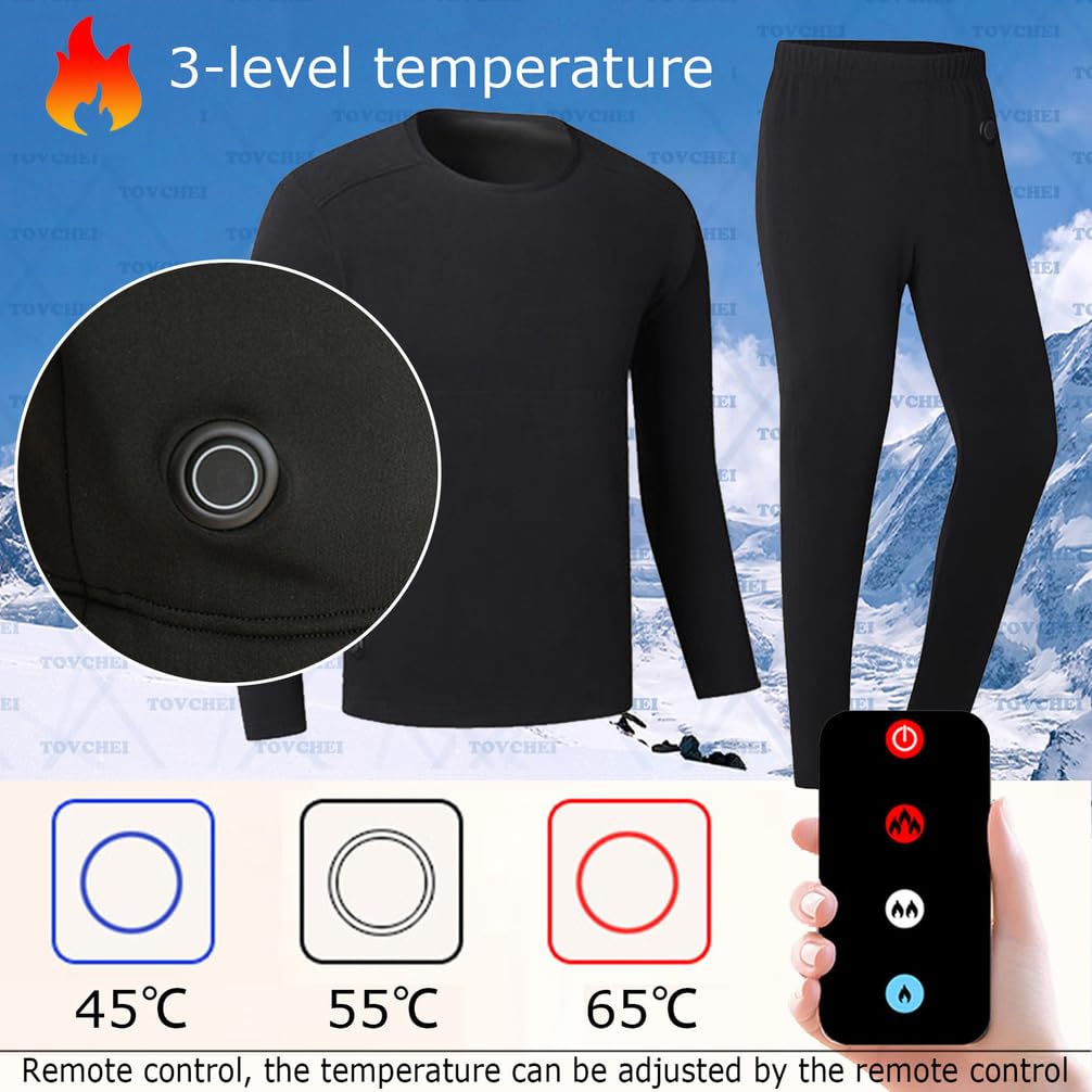 Completo Intimo Termico Riscaldato A 48 Zone per Uomo E Donna, Maglia E Pantaloni con Riscaldamento USB per Caccia, Ciclismo E Sci