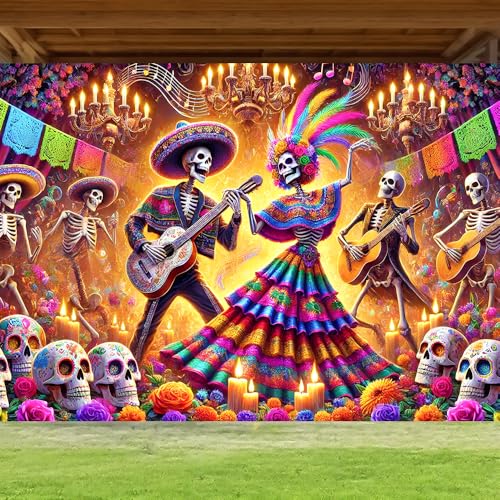 Image of Day of the Dead Decorations Banner 71x43 in Dia de los Muertos