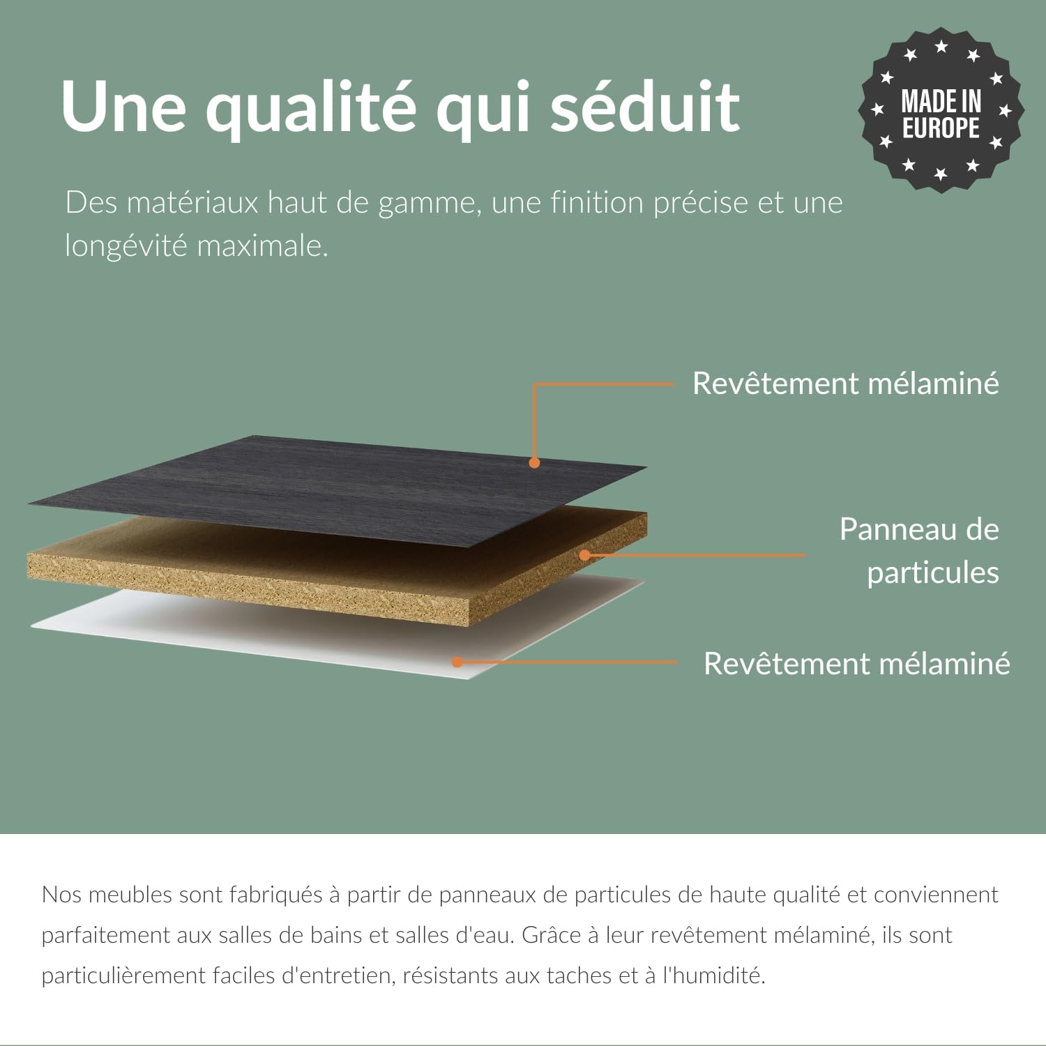 Planetmöbel Astra Ensemble Meuble Salle de Bain avec Meuble sous lavabo 60 cm, 1 Armoire Moyenne chêne doré Anthracite, sans Vasque à Poser