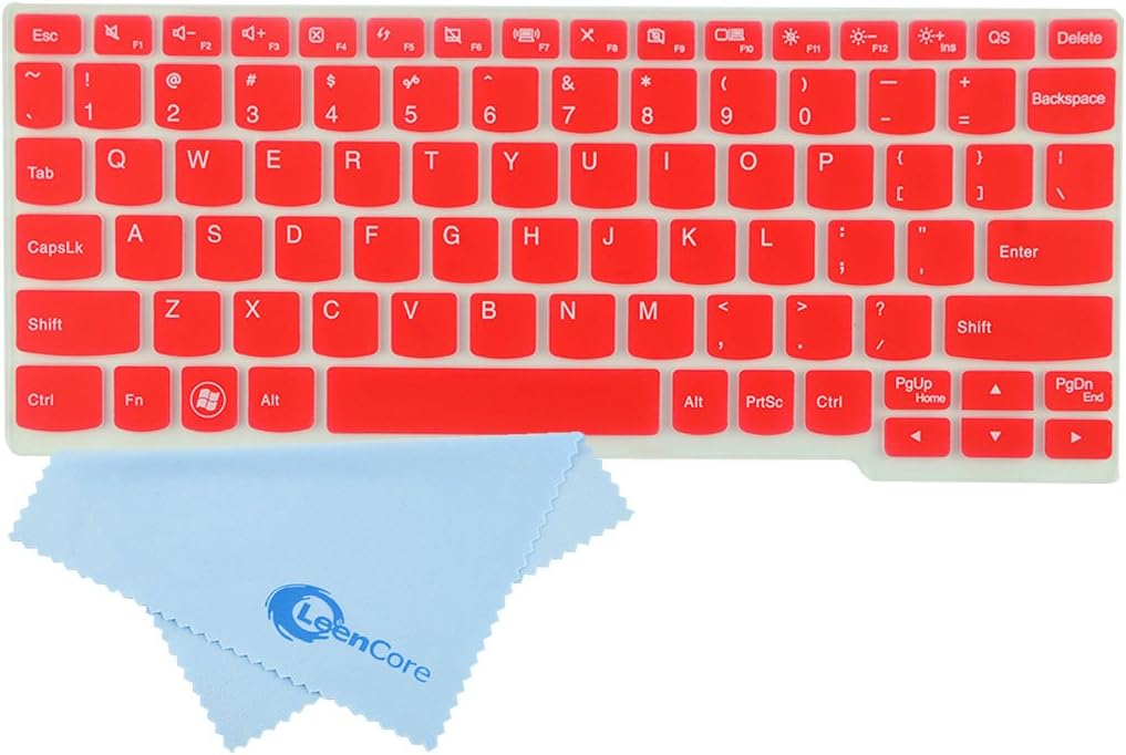 LeenCore Ultra thin Backlit Silicone Laptop Keyboard Cover Skin Protector for IBM Lenovo IdeaPad S206 , YOGA 11 ultrabook , IdeaTab K3011W Us Layout (Translucent Red_)