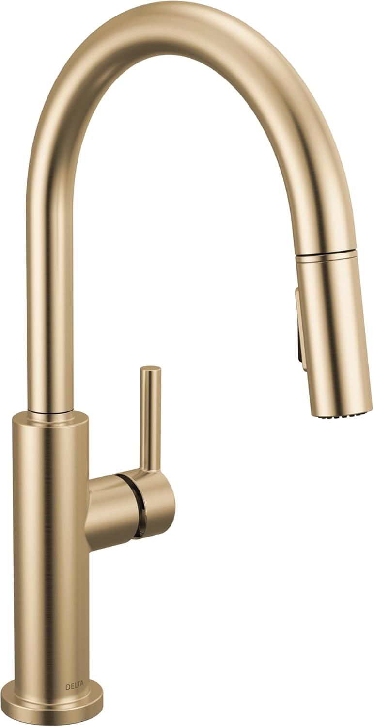Delta Nicoli Brushed Gold Kitchen Faucet with Pull Down Sprayer