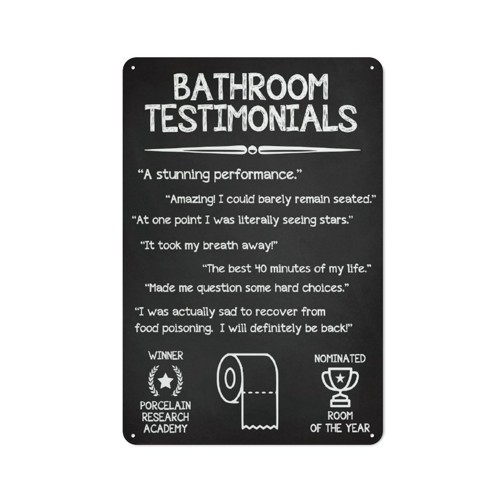 Junmoney Bathroom Testimonials For Hobby Room Or Studio, Retro-Style Tin Sign 30X20cm, For Room Styling Across Hobby Rooms And Studios