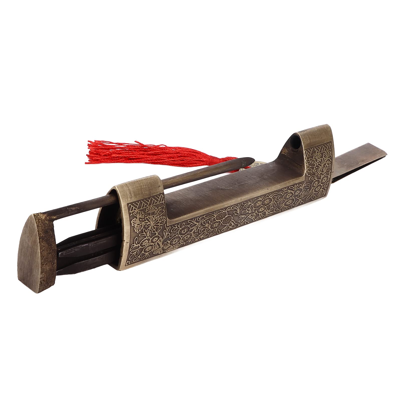 Serrure antique chinoise 13.8cm avec clé pour quincaillerie de meuble