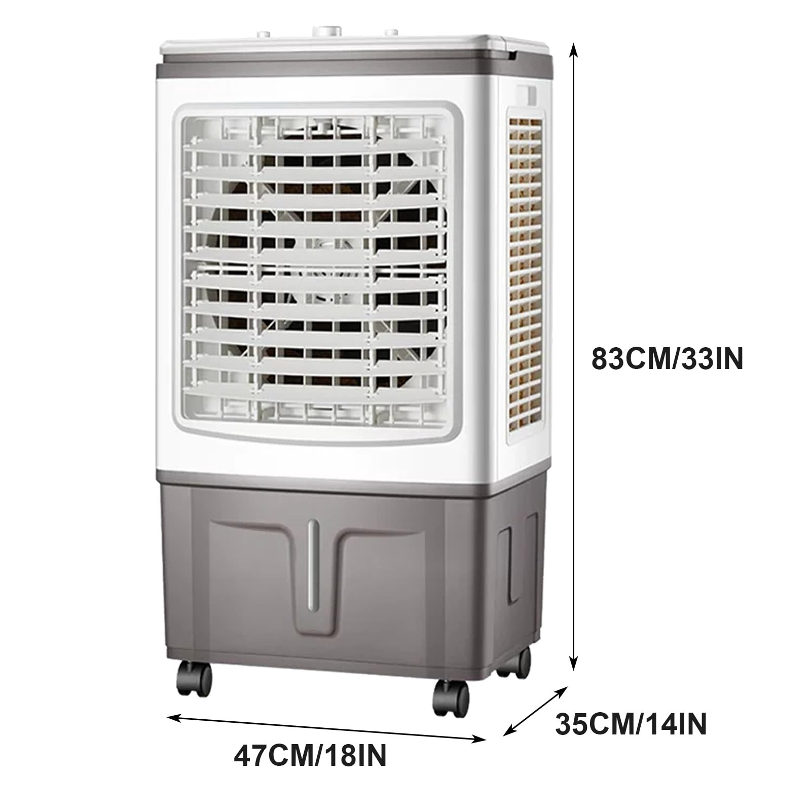 Aire Acondicionado Portátil Sin Tubo, Equipo con Oscilación 90°, Depósito 17L, 100W, 83x47x35cm, Aptado para Interiores