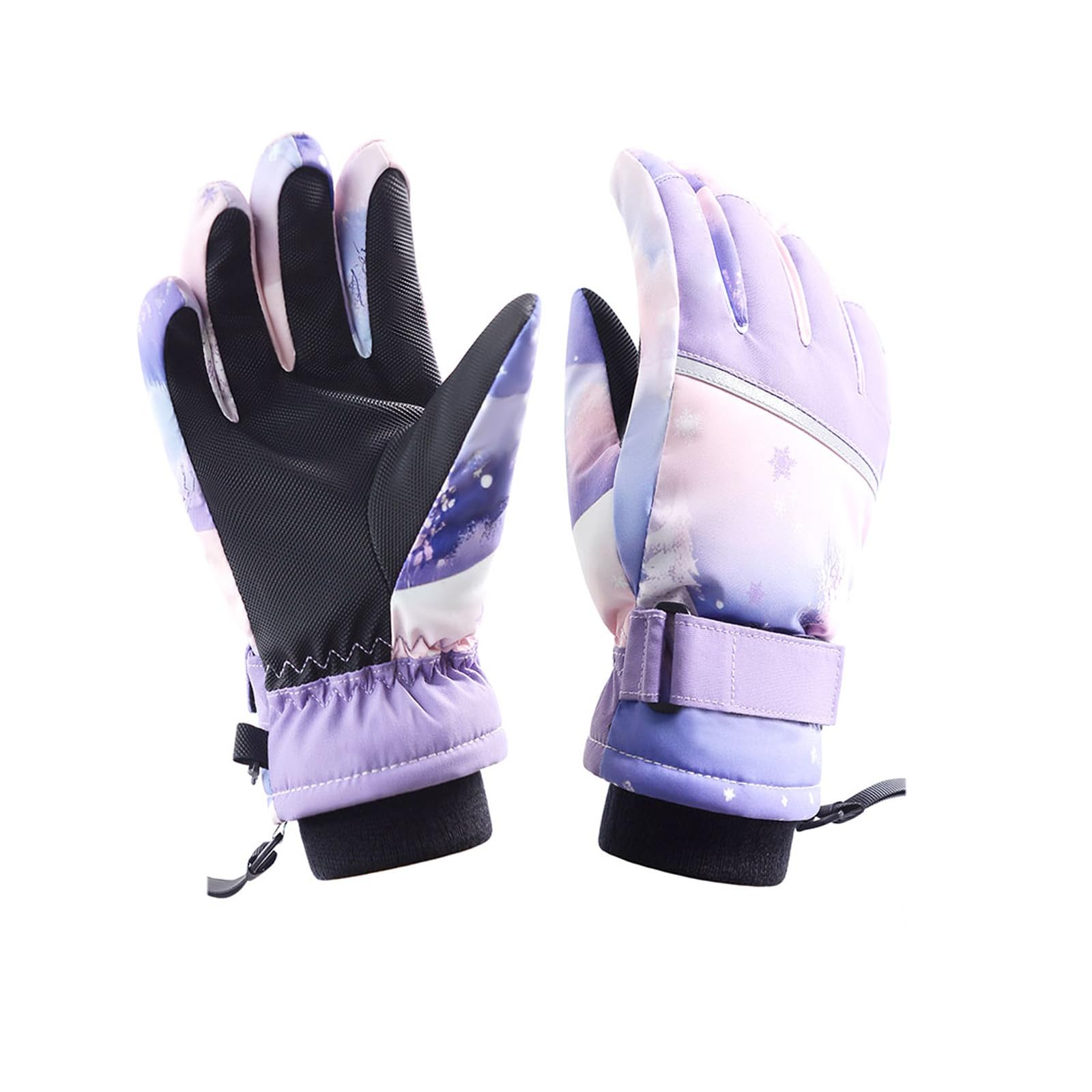 Guanti da Neve per Bambini, Guanti da Sci per Ragazzi e Ragazze, Guanti Termici Invernali, Regali di Natale, Regalo di Compleanno,[b] Purple 2,S (9~12 Years)
