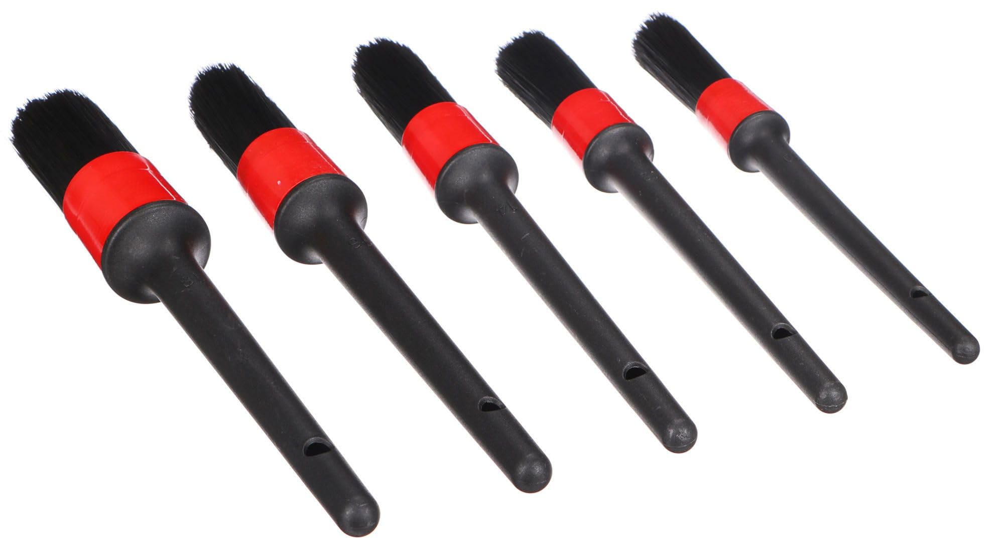 CAR DETAILING BRUSH 5 SOFT | Zestaw 5 miękkich pędzli precyzyjnych do czyszczenia samochodu