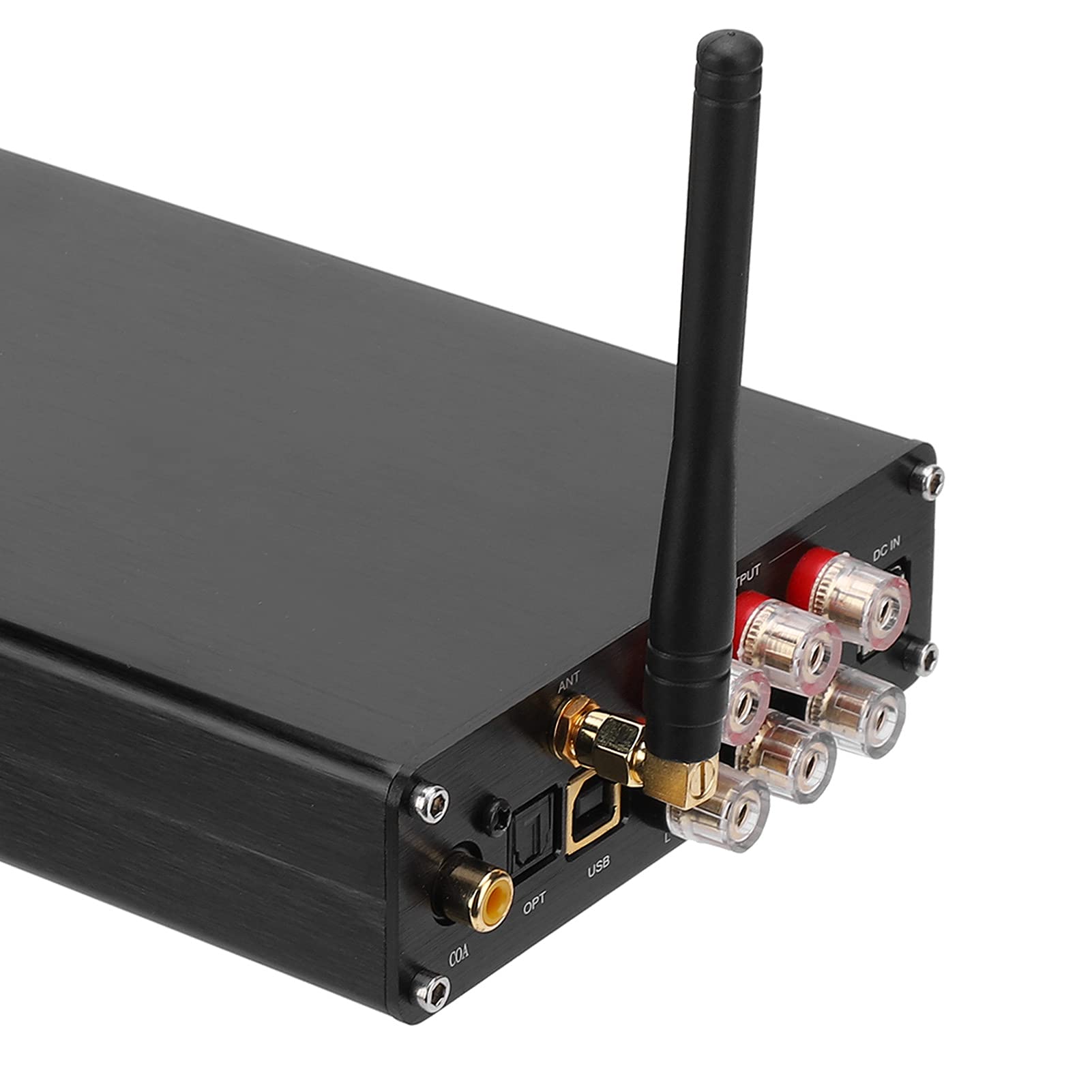 Oumefar Wzmacniacz Bluetooth 5.0 Dużej Mocy STA326 z Pilotem dla Entuzjastów Muzyki Kompaktowy Aluminiowy Wyświetlacz OLED 0,96"