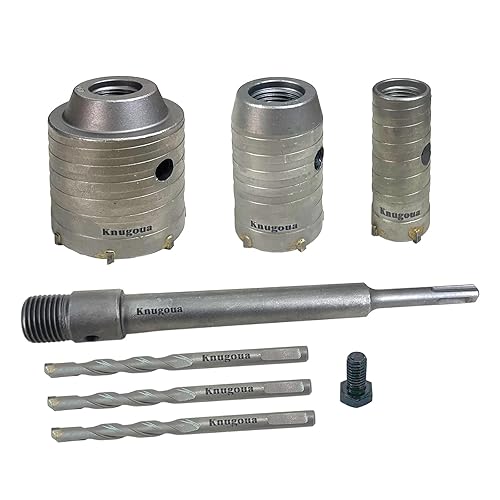 Kit de sierra de agujero de hormigón, acero de tungsteno SDS Plus vástago cortador de agujero de pared juegos de brocas de piedra de cemento 1-211,