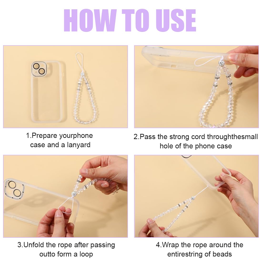 Cordino Per Cellulare Con Perline - Laccio Anti-Smarrimento, Ciondolo Decorativo Per Telefoni - Foto 9