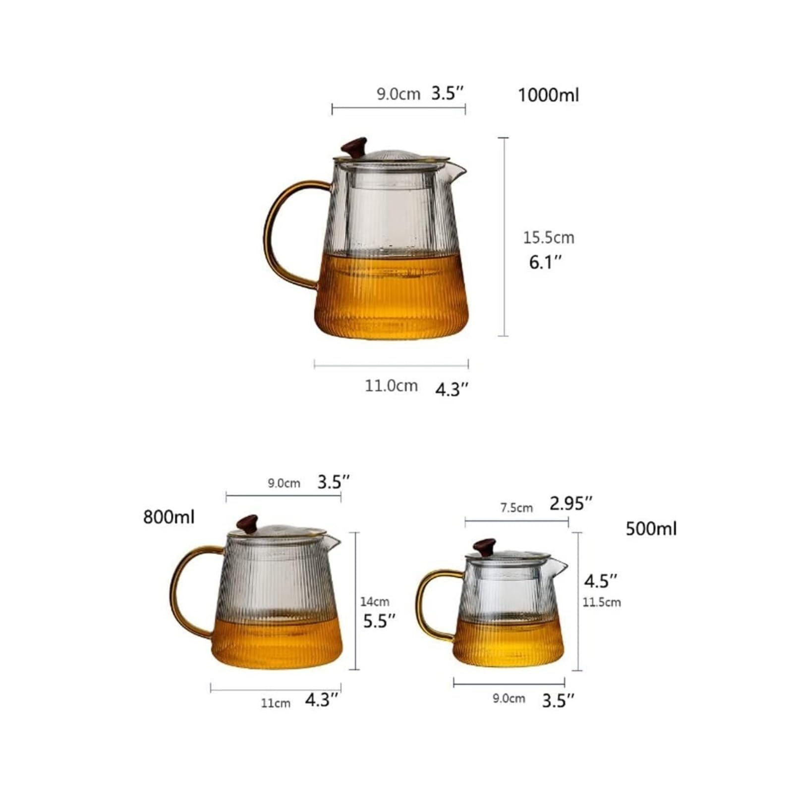 Czajnik Czajniczek Nowoczesny, Żaroodporny, Przezroczysty Szklany Czajnik Do Herbaty Z Poidłem Filtrem Naczynia Kuchenne(800ml)