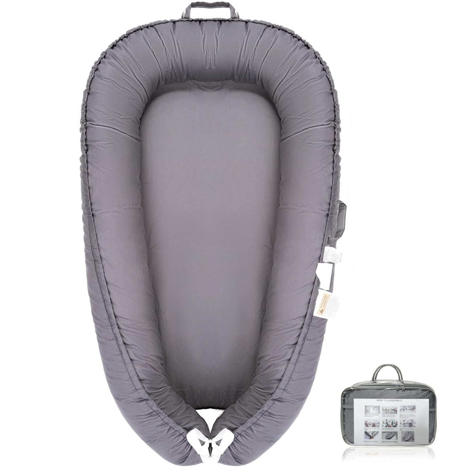 Babyliege für Neugeborene, 100% Baumwolle Babyliege Bezug für 0-24 Monate Baby Jungen Mädchen, Baby Essentials Geschenk für Neugeborene