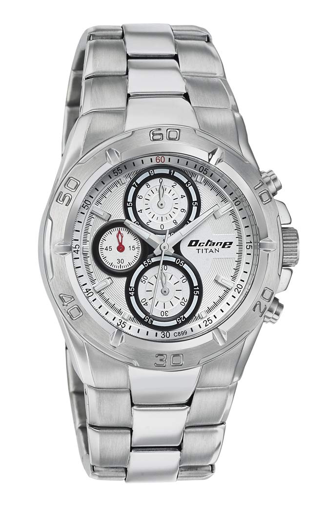 Titan Octane Chronograph Stainless Steel White Dial Mens Watch-NL9308SM01/NP9308SM01 (B007V33CAO) Amazon Price History, Amazon Price Tracker