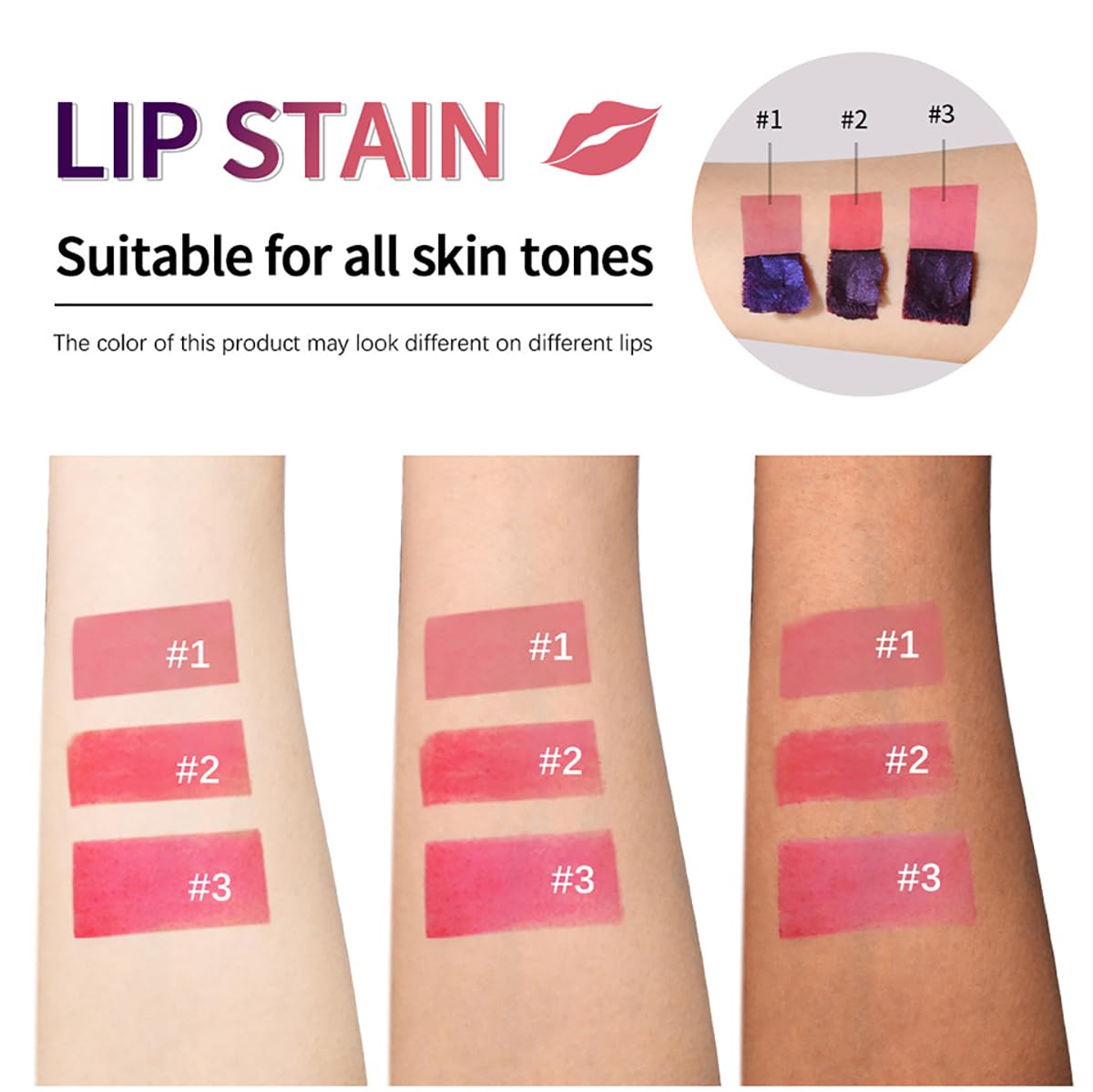 3Pcs High Matte Liquid Lip Stain Kit, Waterproof, Smudge-Proof & Long-Lasting Lip Gloss Set for Women Vegan Formula - Image 4