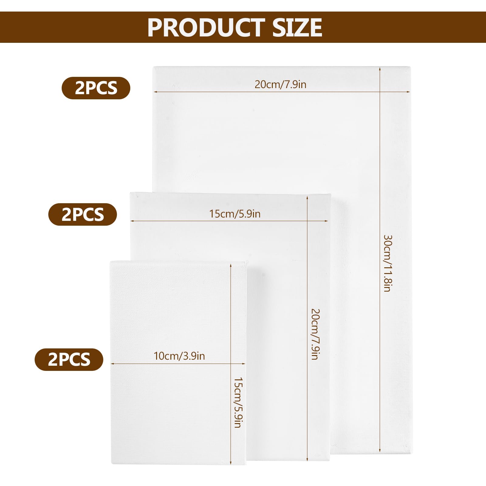 TOKSEO Leinwand Set 6-teilig | 30x20cm, 20x15cm, 15x10cm Baumwolle