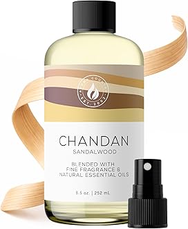 Aroma Country Chandan Diffuser Oil - Luxury Essential Oils for Diffuser Refill & Air Freshener Room Spray - Long-Lasting & Natural Home Fragrance, Sandalwood Scented Oil for Diffusers (8.5 Fl. oz)