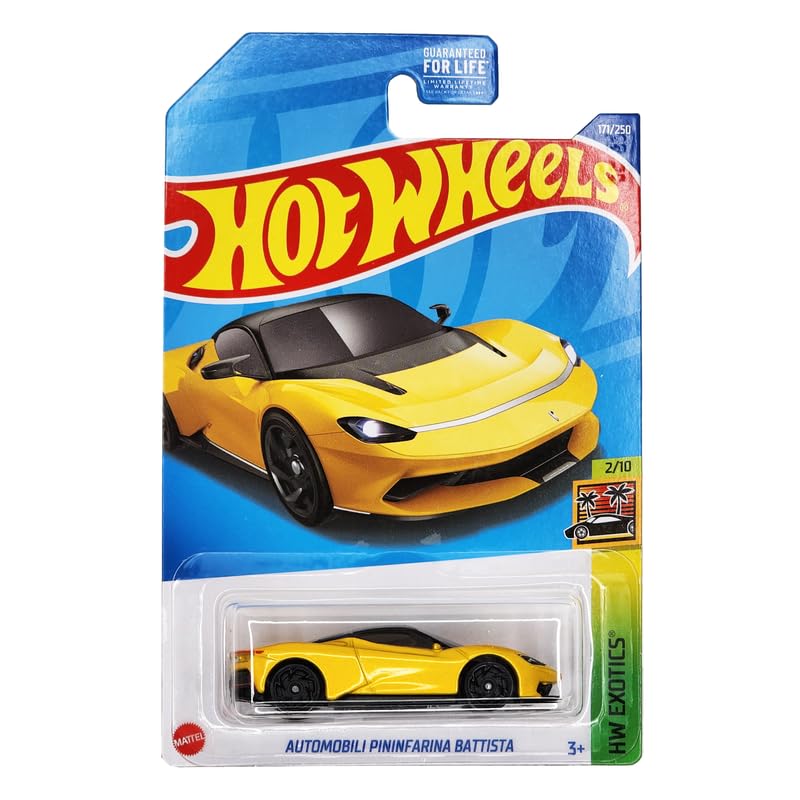 Image of Hot Wheels Automobili Pininfarina Battista HW Exotics Ages 3 and Up 171 /250 (Yellow)