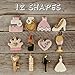 Wedding Cookie Cutters Shapes Set for Baking 12-Pieces Includes Bride Bridegroom Diamond Ring Wedding Cake Candle Wedding Dress Champagne Glass Lipstick High Heels etc. Shapes (Gift Box)