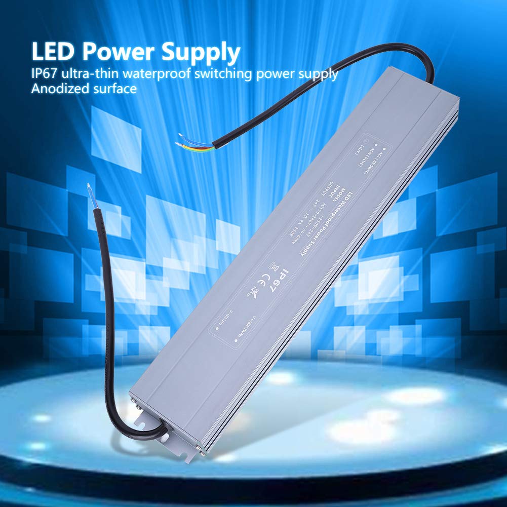 Fuente de alimentación de voltaje constante HRUW-250W-24V IP67 LED Driver 170-240VAC (50/60HZ) 10.4A para bombillas LED para exteriores