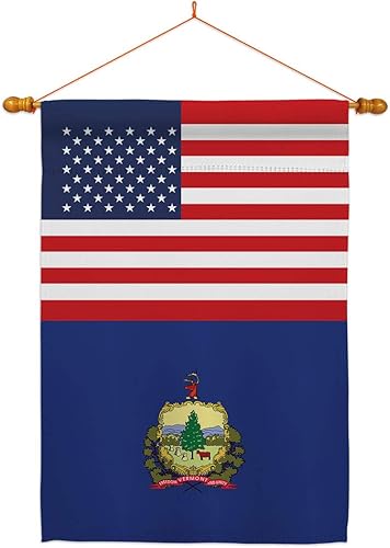 Americana Home & Garden US Vermont House Flag Dowel Set Americana States American Territories Republic Country Particular Area Decoration Banner