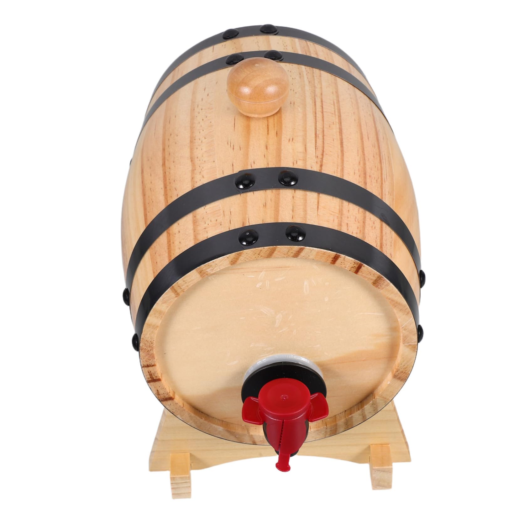 Garneck Oak Wine Barrel Stand Wooden Barrel Stand for Whiskey Beer Wine Bar Restaurant Accessory