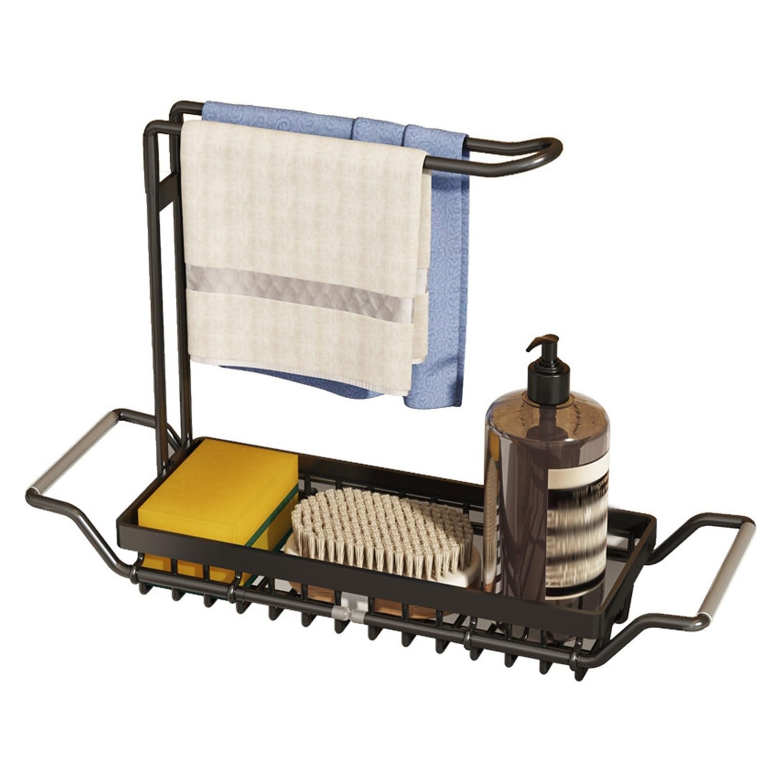 Fregadero Extensible De Acero Inoxidable - Soporte para Esponjas Y Escurridor De Platos Que Ahorra Espacio para La Cocina - Diseño Ajustable para Un Almacenamiento