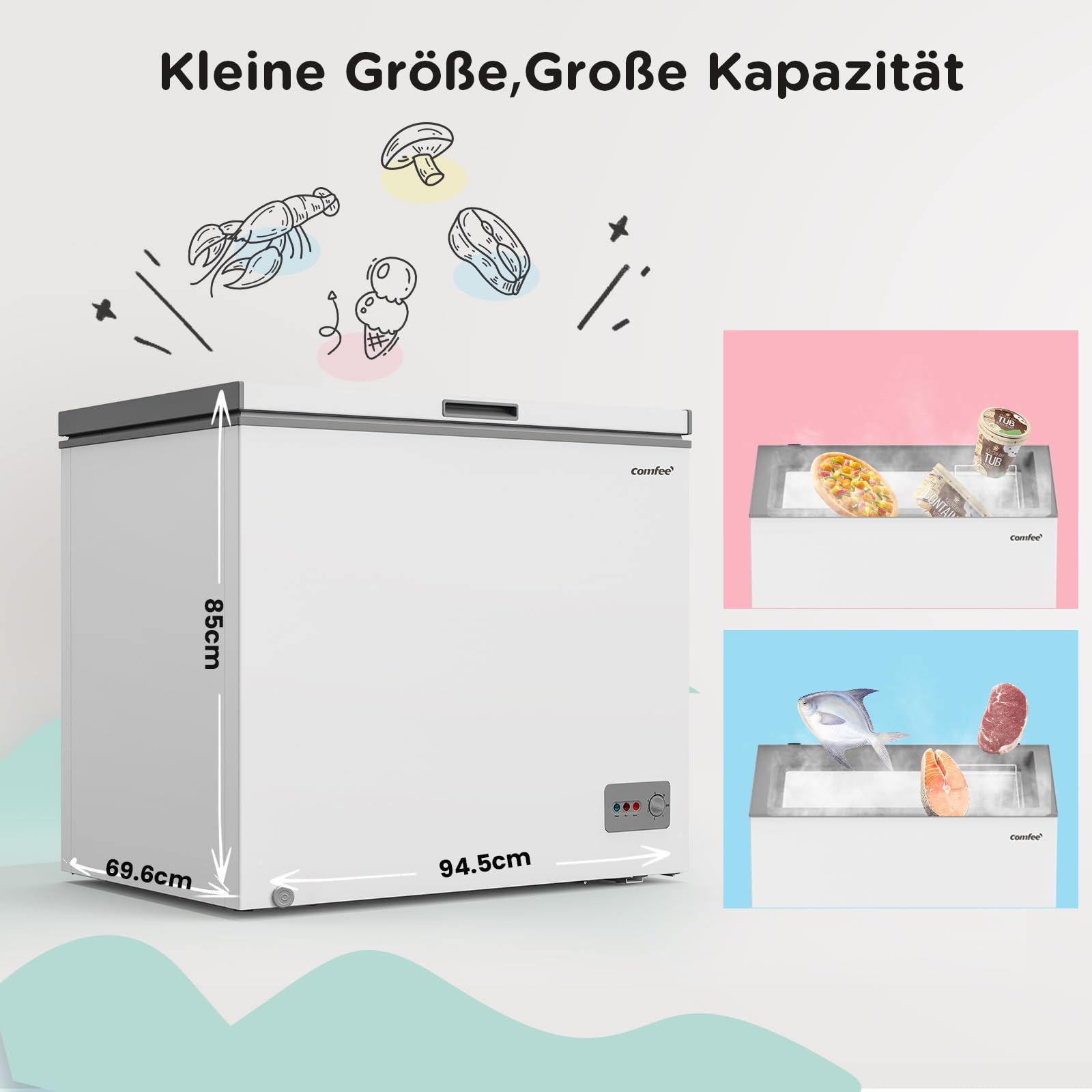 Comfee RCC201WH6(E) Gefriertruhe 200L 85cm Inverter-Kompressor 41dB Weiß