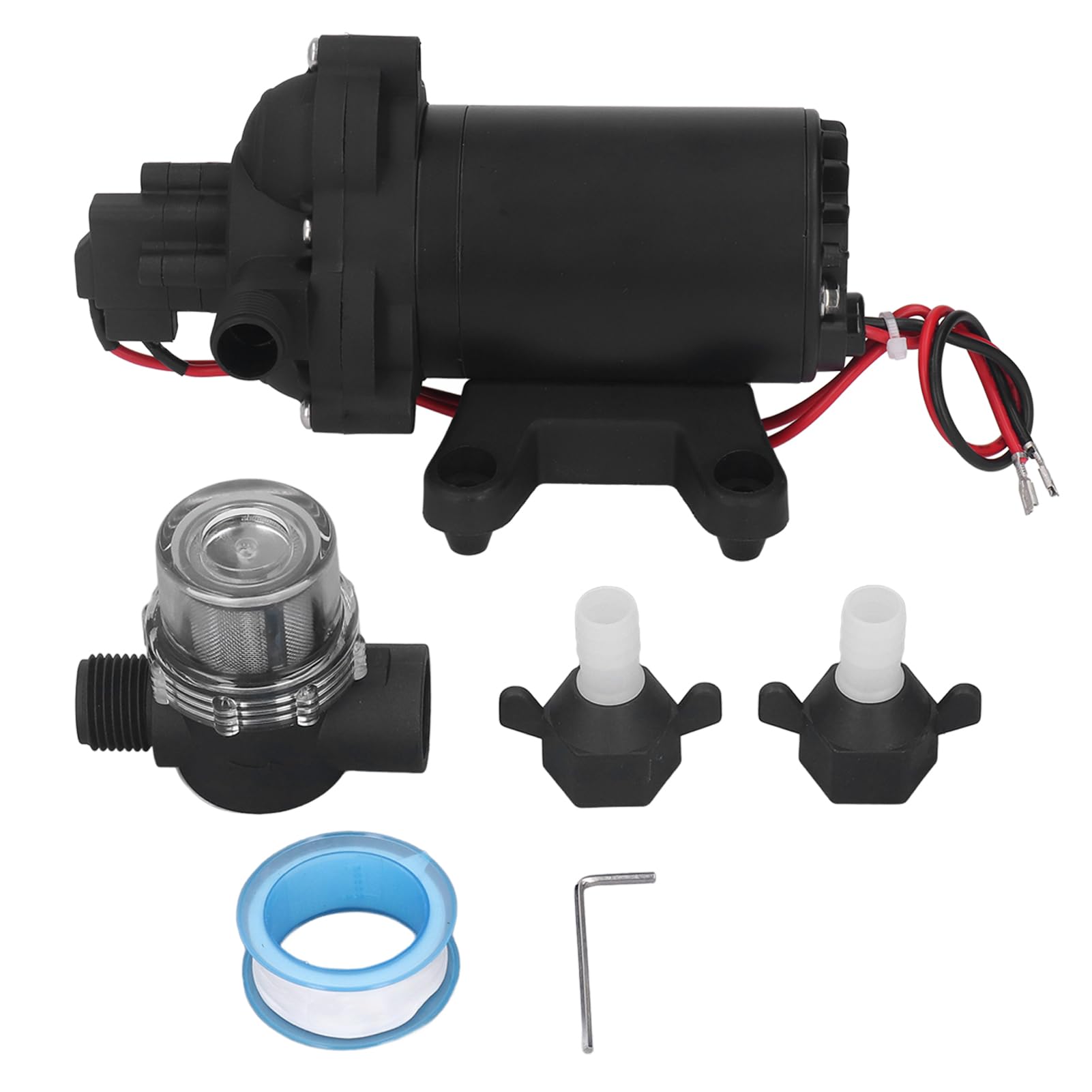 Cocoarm Bomba de Agua Eléctrica DC12V, Bomba Autocebante de Diafragma 8.4L Min 60PSI 3.5GPM con Interruptor de Presión Protección Térmica para RV Barco Grifo de Riego Transferencia de Agua